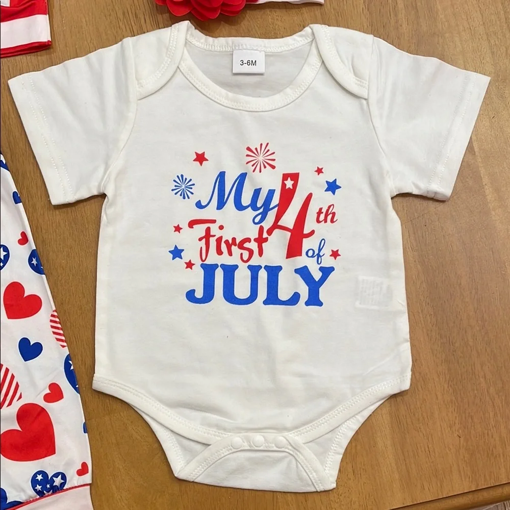 New Patriotic Newborn Baby Outfit - 3-6 Months - First 4th of July Boys Girls
